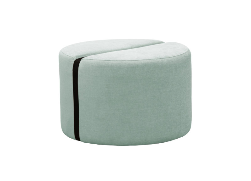 Round mint green footstool